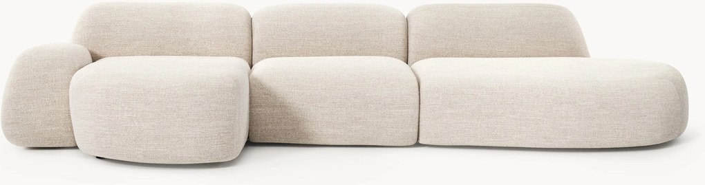 Divano angolare componibile 4 posti in bouclé con chaise longue Wolke