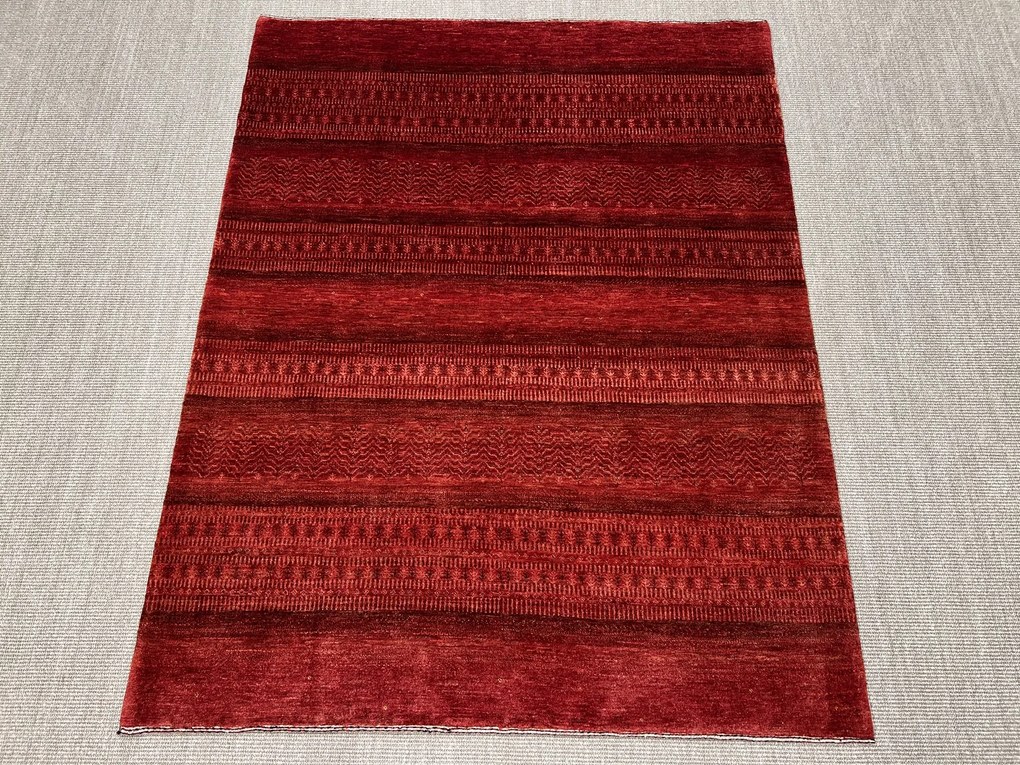 Loribaft Tappeto 150x200 Rosso (Iran) Annodato A Mano