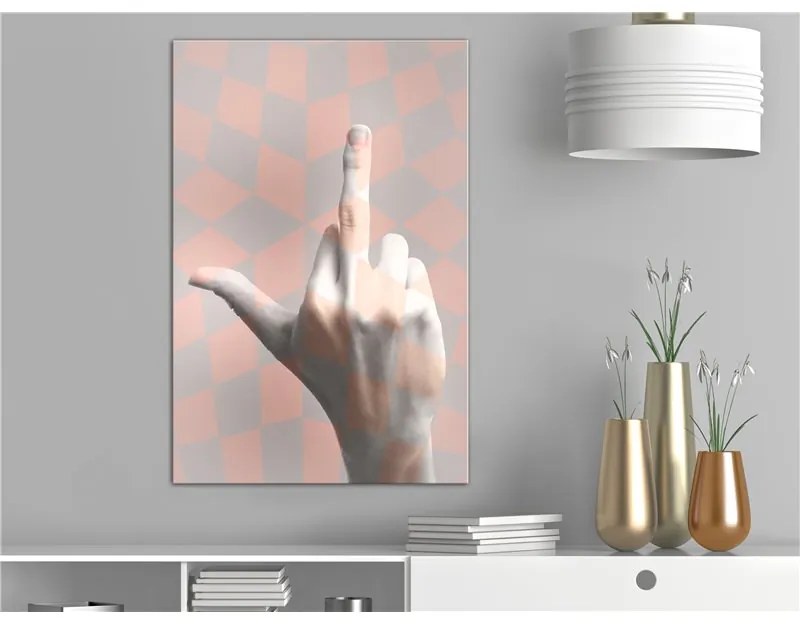 Quadro F*ck You! (1 Part) Vertical  Colore Rosa, Dimensioni e Misure 40x60