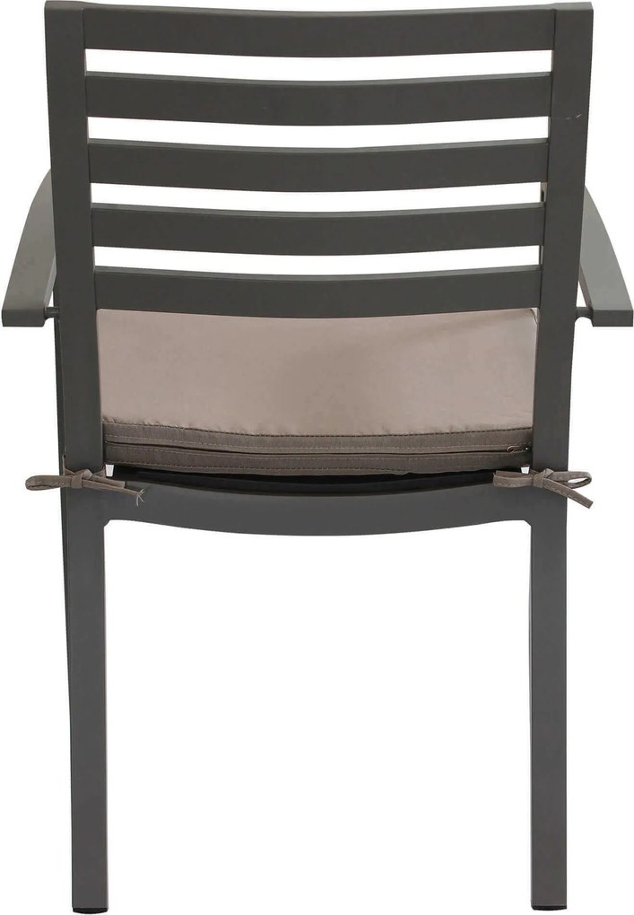 DEXTER - poltrona da giardino in alluminio impilabile con cuscino