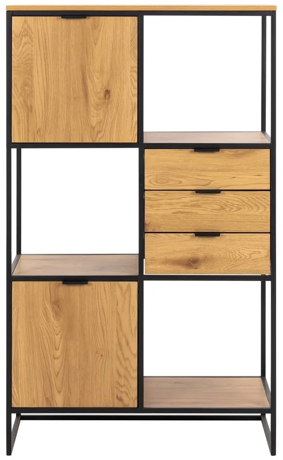 Libreria nera in rovere 85x141 cm Swindon - Actona