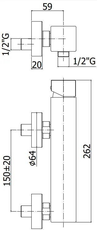 Paffoni Elle El168d Miscelatore Doccia Esterno con supporto a muro snodato in ABS con doccia e flessibile Cromo