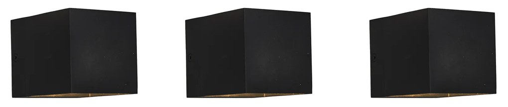 Set di 3 lampade da parete moderne nere - Transfer