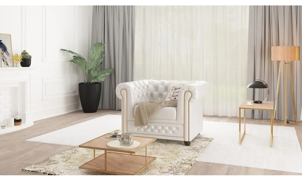 Poltrona in similpelle bianca York - Ropez