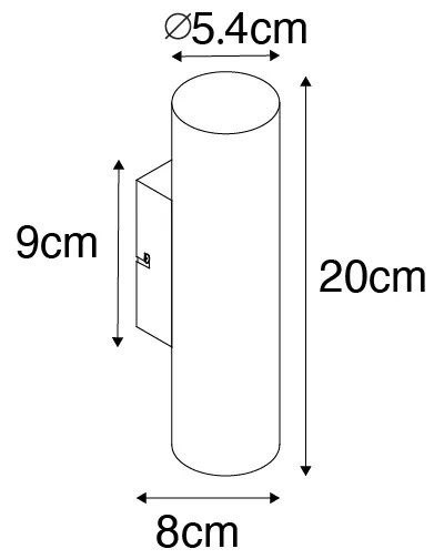 Applique moderna in acciaio 2 luci - Jeana