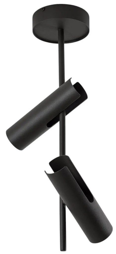 SIGMA Faretto da soffitto Leda 2, verde oliva, a 2 luci, acciaio, altezza 55 cm