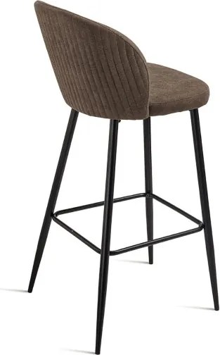 Sgabello in tesssuto Marrone con struttura in metallo MEGGIE 2 pezzi