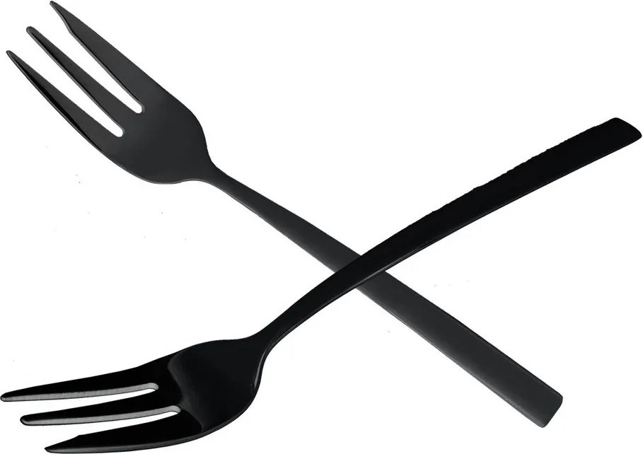 Forchettine da dolci in set nere in acciaio inox 2 pz Black – Orion