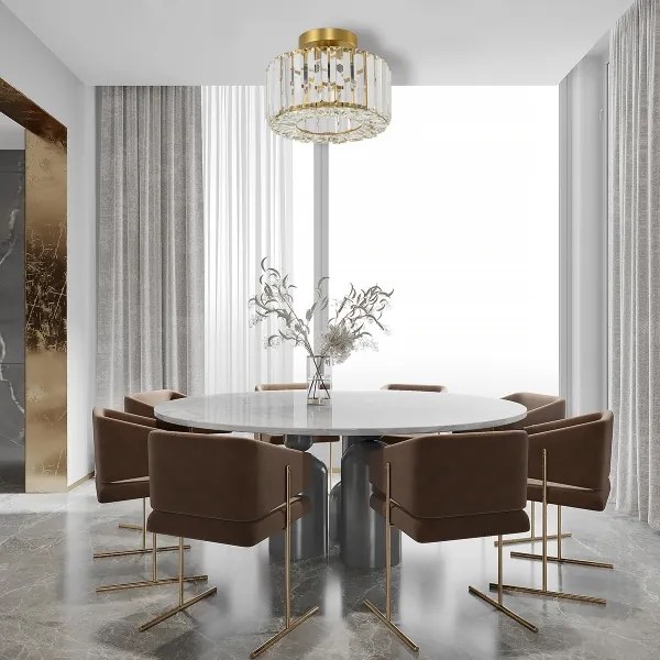 Plafoniera VETRO 1xE27/15W/230V Ø 24,5 cm dorata