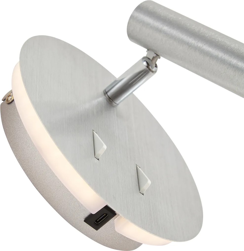 Lampada da Parete Moderna in Acciaio con LED e USB-C - Croft