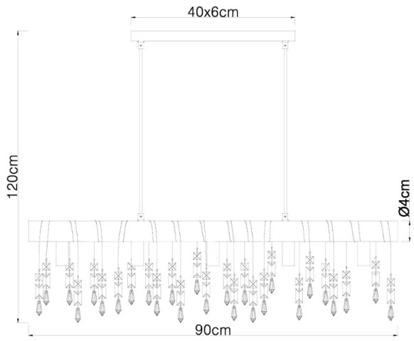 Globo 15532-5HB - Lampada a sospensione su cavo KIRA 5xE14/40W/230V nera