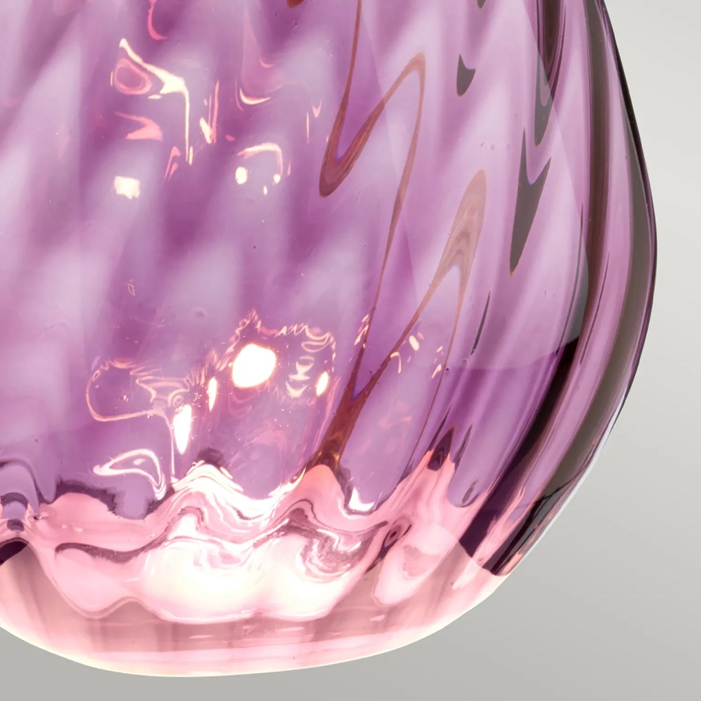 Lampada Da Scrivania Contemporanea Lena In Metallo Vetro Viola Prugna 1 Luce E27