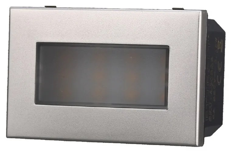 Segnapasso Led 3 moduli 2,4W da incasso per scatola 503 grigio IP20 Bianco caldo 3000K compatibile anche con BTicino Axolute