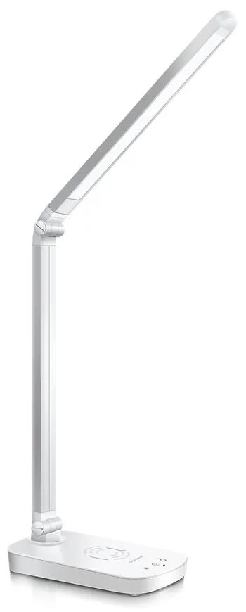Lampada da tavolo Led Bianca 5W con ricarica wireless e USB Dimmerabile con temperatura colore regolabile Aigostar