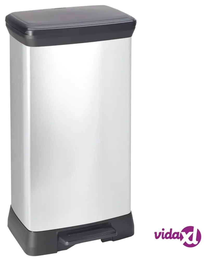 Curver Pattumiera a Pedale Deco 50 L Argento