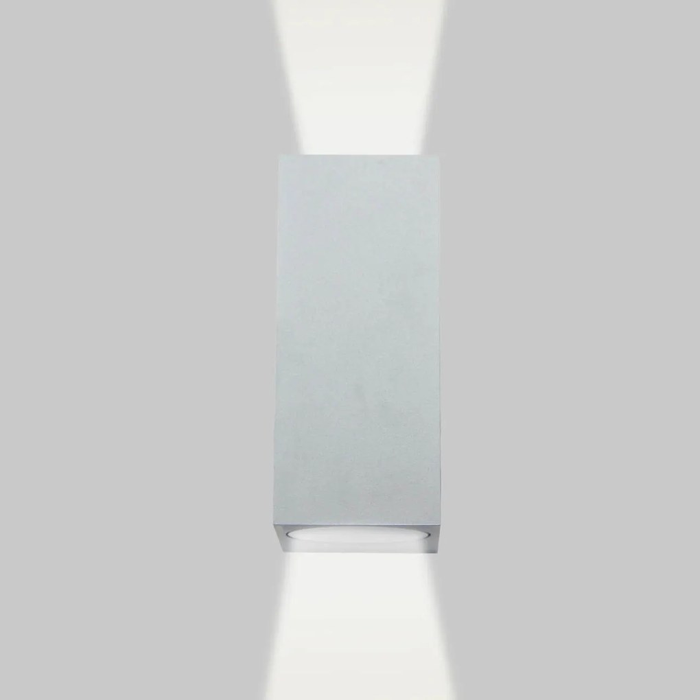 Applique Rettangolare Bidirezionale IP65 - GU10 Grigio