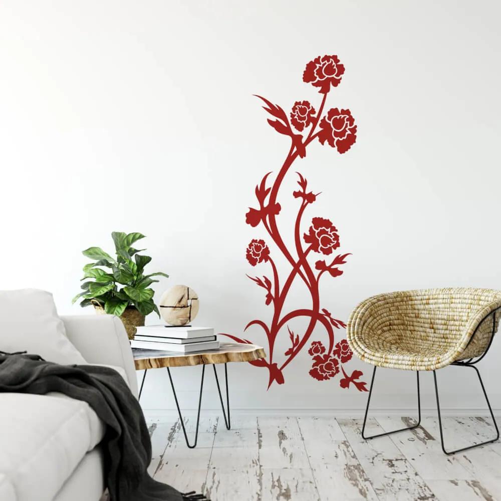 Adesivo murale - Ornamento con i fiori | Inspio