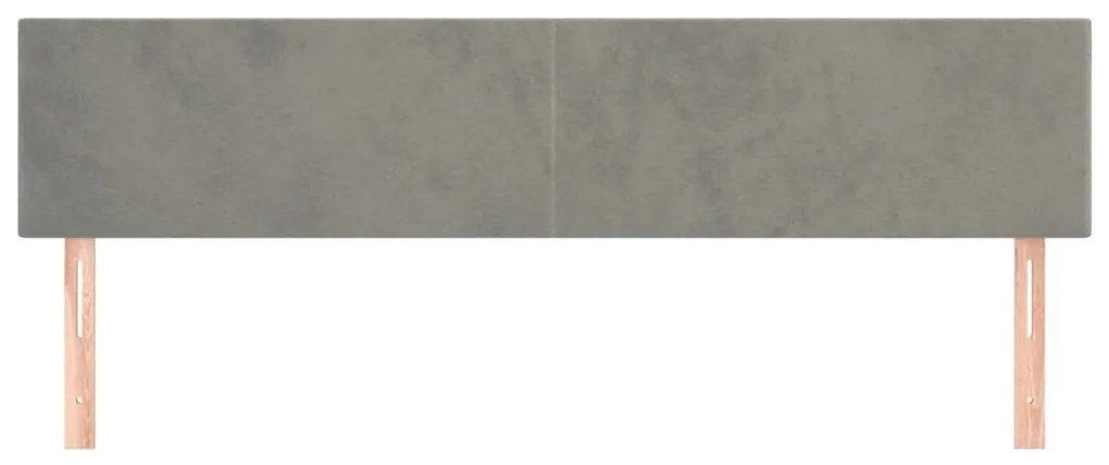 Testiera 2 pz grigio chiaro 90x5x78/88 cm in velluto