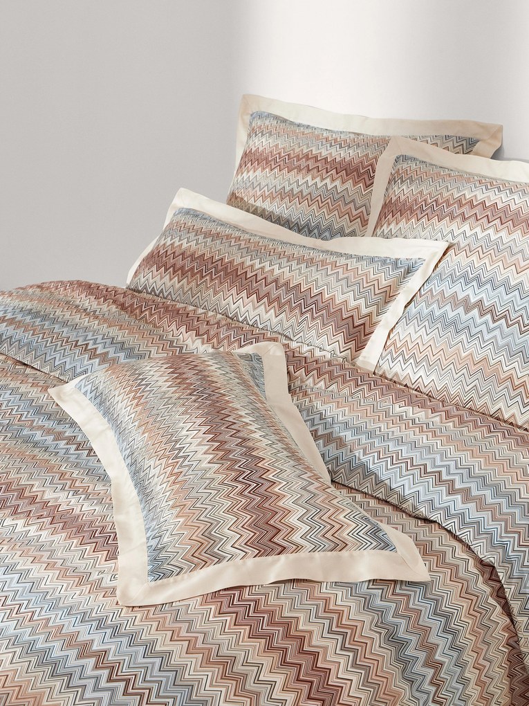 Copripiumino in cotone con motivo a zig-zag John Re