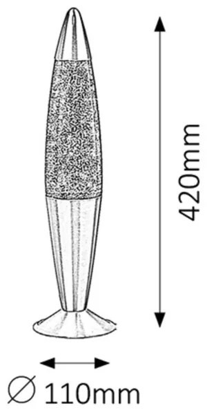 Rabalux 4114 - Lampada di lava GLITTER 1xE14/25W/230V