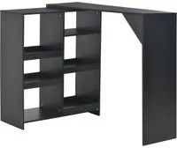 Tavolo da Bar con Scaffale Mobile Nero 138x39x110 cm