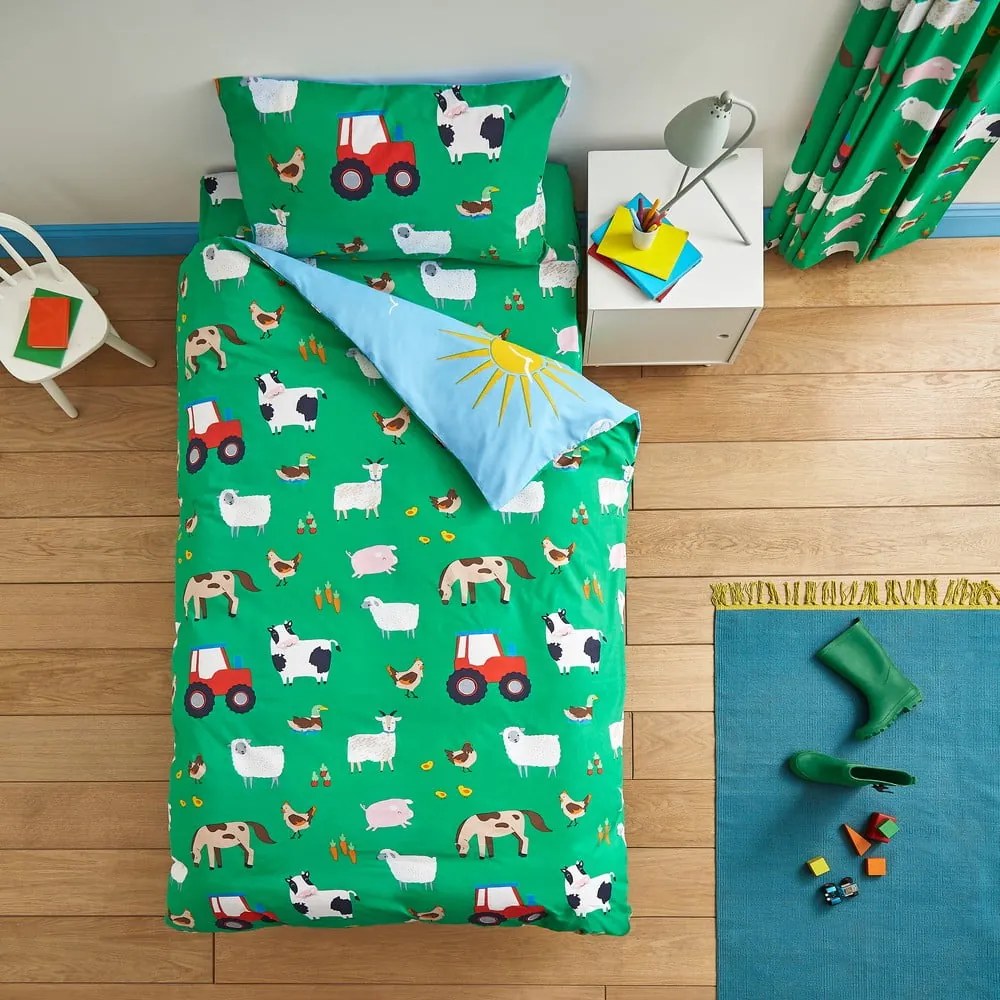 Set copripiumino e federa da bambini per culla 120x150 cm Farmyard Animals – Catherine Lansfield