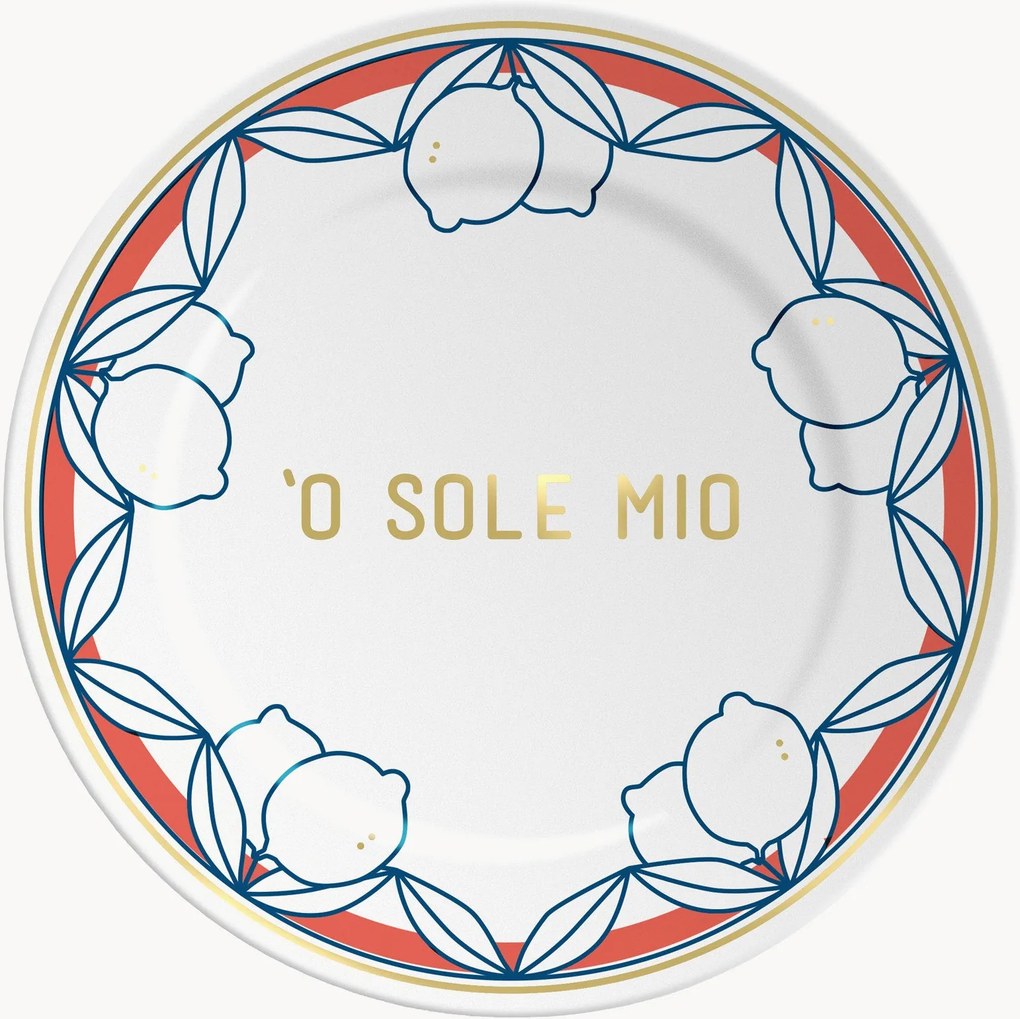 Piatto in porcellana 'O Sole Mio