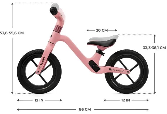 KINDERKRAFT - Bici a spinta XPLOIT Bubblegum rosa
