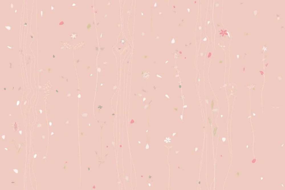 Carta da parati autoadesiva – Motivo vegetale in rosa