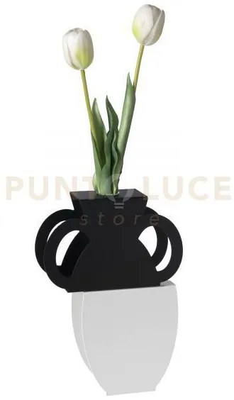 Vaso portafiore decorativo cribbio bianco marmo,nero