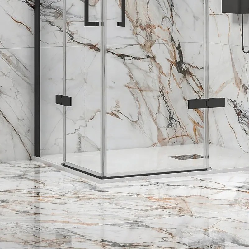 Box doccia 70x80 nero opaco doppio battente | KT1000N - KAMALU