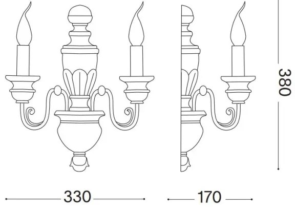 Ideal Lux - Applique FIRENZE 2xE14/40W/230V bianco/oro