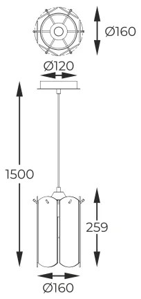 Zuma Line MD3523-1-EBCN - Lampadario a sospensione con filo NIRA 1xE14/40W/230V nero