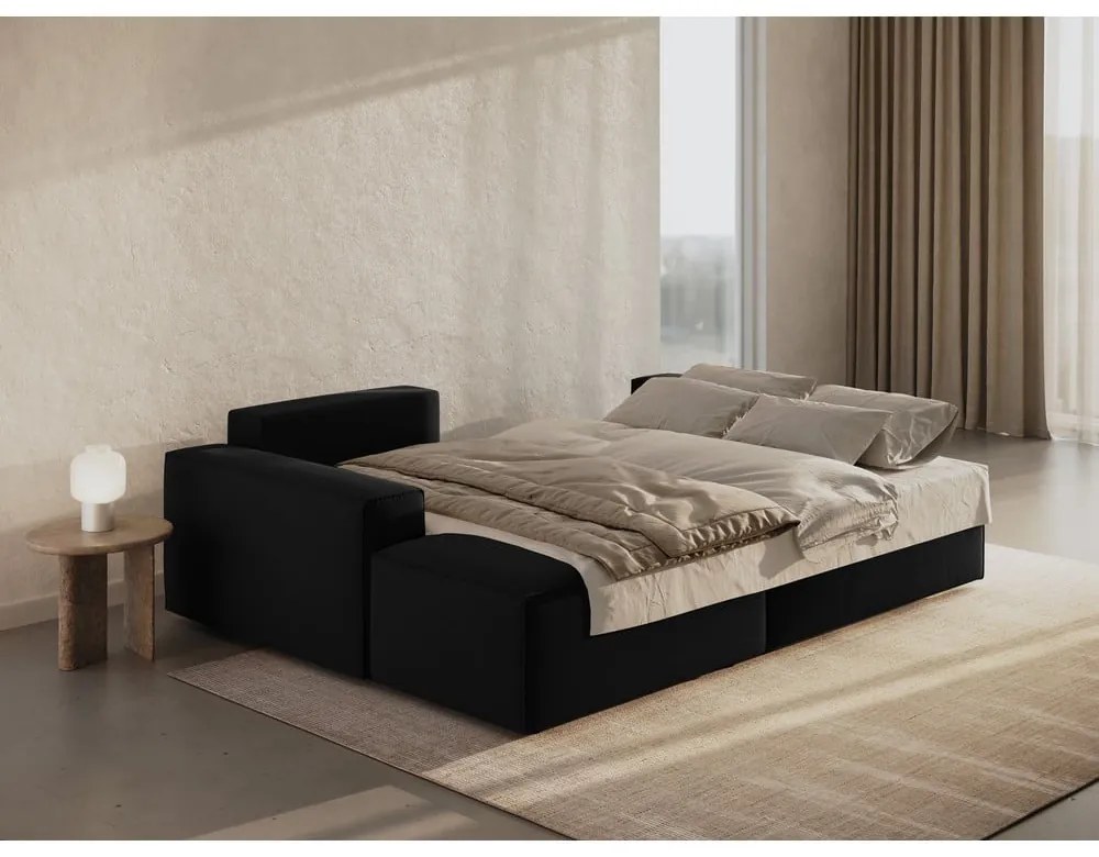 Divano letto nero ad angolo (angolo sinistro) Jodie - Micadoni Home