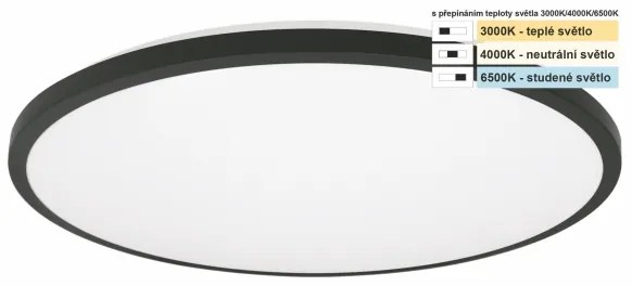 Top Light - Plafoniera LED da bagno ONYX LED/18W/230V IP44 diametro 34 cm nero