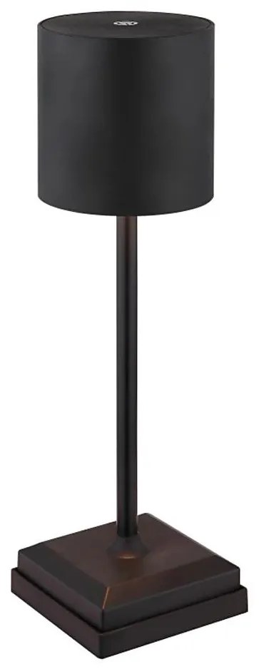 Globo 58487B - Lampada da tavolo LED ricaricabile dimmerabile a sfioramento DIXON 1,5W/5V 2200 mAh nero