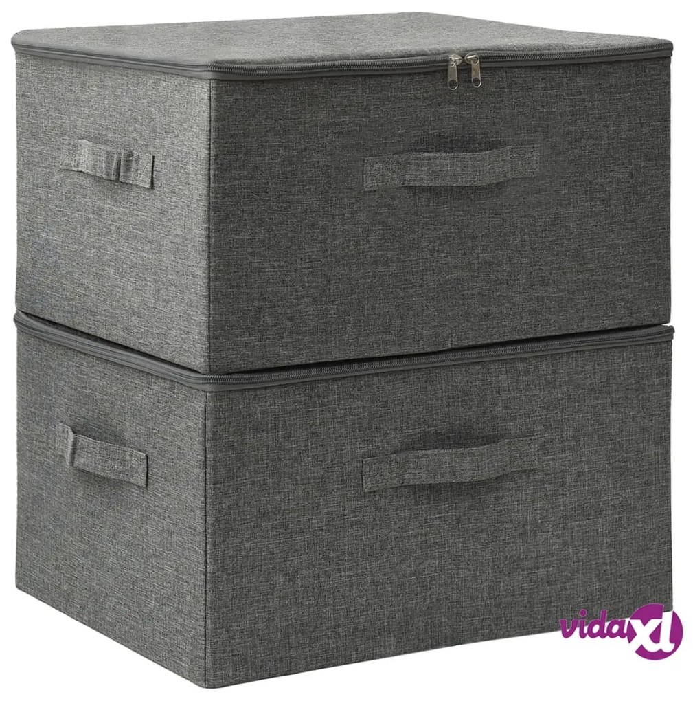 vidaXL Scatole Portaoggetti 2pz in Tessuto 43x34x23 cm Antracite