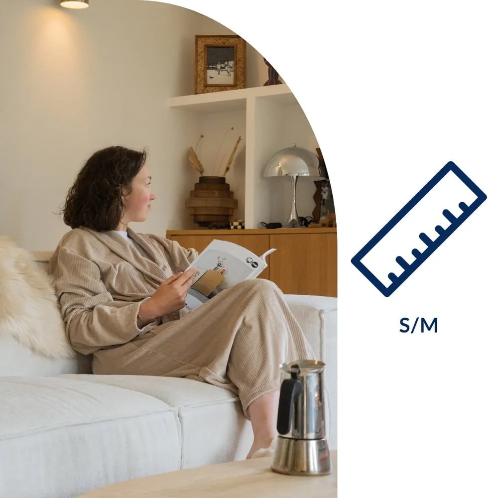 Accappatoio grigio tortora in micropile S/M Elena – Tiseco Home Studio