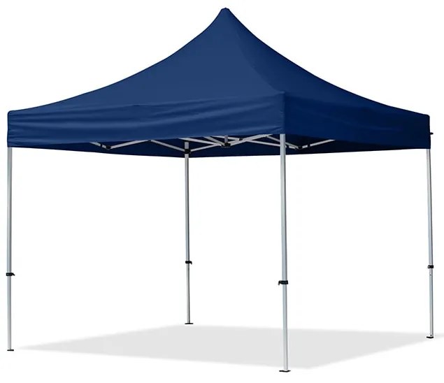 TOOLPORT 3x3m gazebo pieghevole con laterali (finestre panoramiche), ECONOMY alluminio, blu scuro - (59000)