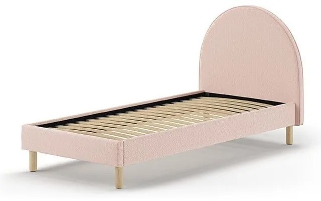 Letto singolo imbottito rosa con griglia 90x200 cm MOON - Vipack