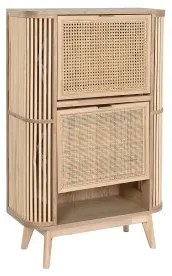 Scarpiera Home ESPRIT Dorato Naturale Rattan Legno di abete Tropicale 70 x 29 x 115 cm