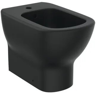 Ideal Standard Tesi Bidet A Pavimento A Filo Parrete Con Troppopieno Standard E Foro Rubinetteria Nero Opaco