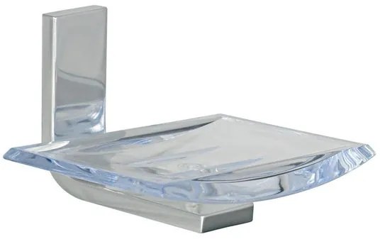 Porta sapone Materia trasparente con profili cromo lucido 11.5 cm x 7.5 cm in polipropilene
