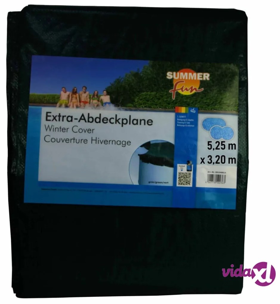 Summer Fun Copertura Invernale per Piscina Ovale 625 cm in PVC Verde