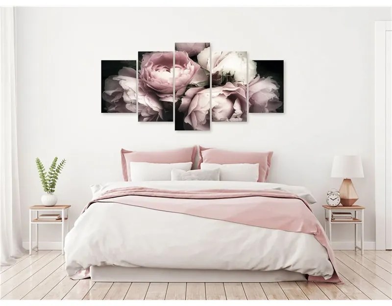 Quadro Smell of Rose (1 Part) Wide  Colore Rosa, Dimensioni e Misure 100x50