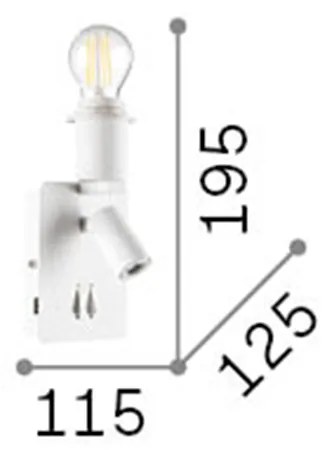 Applique Moderna Gea Metallo Bianco 2 Luci E27