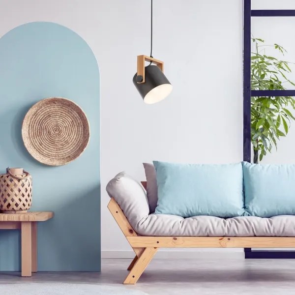 Redo 01-2402 - Lampadario a sospensione con filo POOH 1xE27/42W/230V faggio