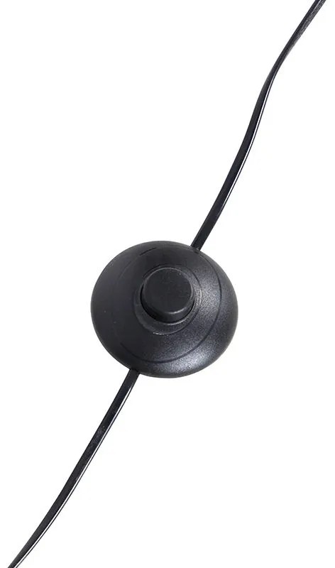 Treppiede nero con paralume in lino nero 45 cm - Tripod Classic