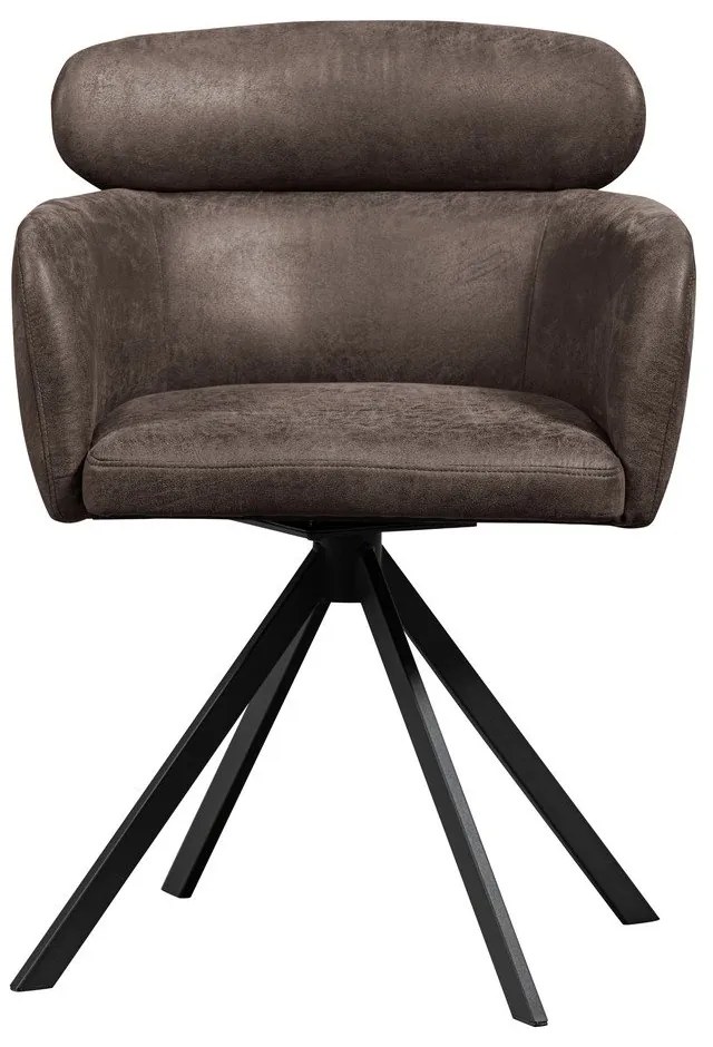 Sedia da pranzo marrone scuro in imbottito con braccioli Fenne – WOOOD