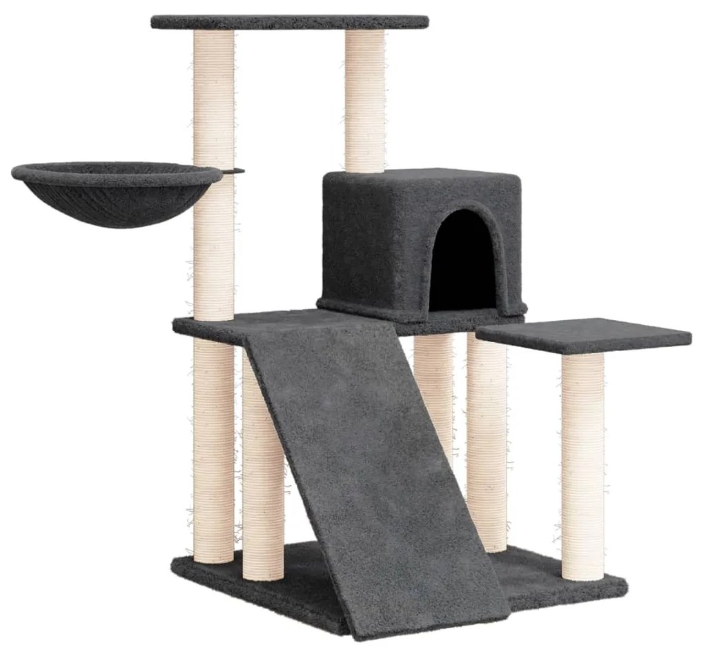 Albero per gatti con tiragraffi in sisal grigio scuro 82 cm
